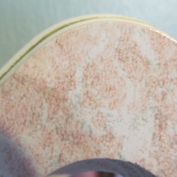 Home Interiors Sconce Ruffled Edge Glass Candle Holder Mirrored Pink Marble Look - Picture 7 of 16